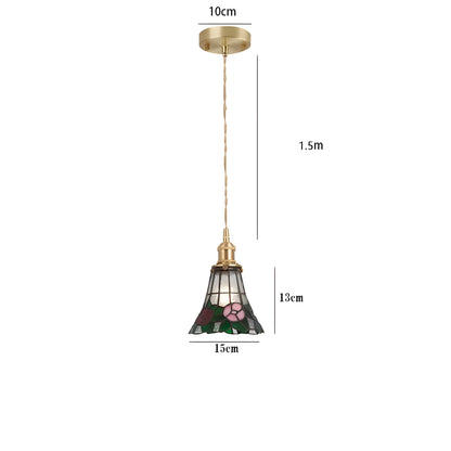 IllumaStyle Japanese Pendant Light – Retro Geometric Copper & Glass Hanging Lamp