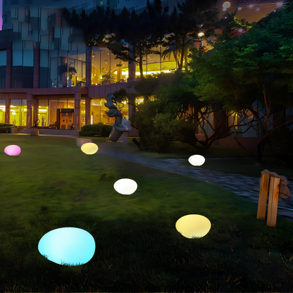 PebbleLED Garden Stone Lights – Solar-Powered Outdoor Lighting with Remote Control | IP65 Waterproof