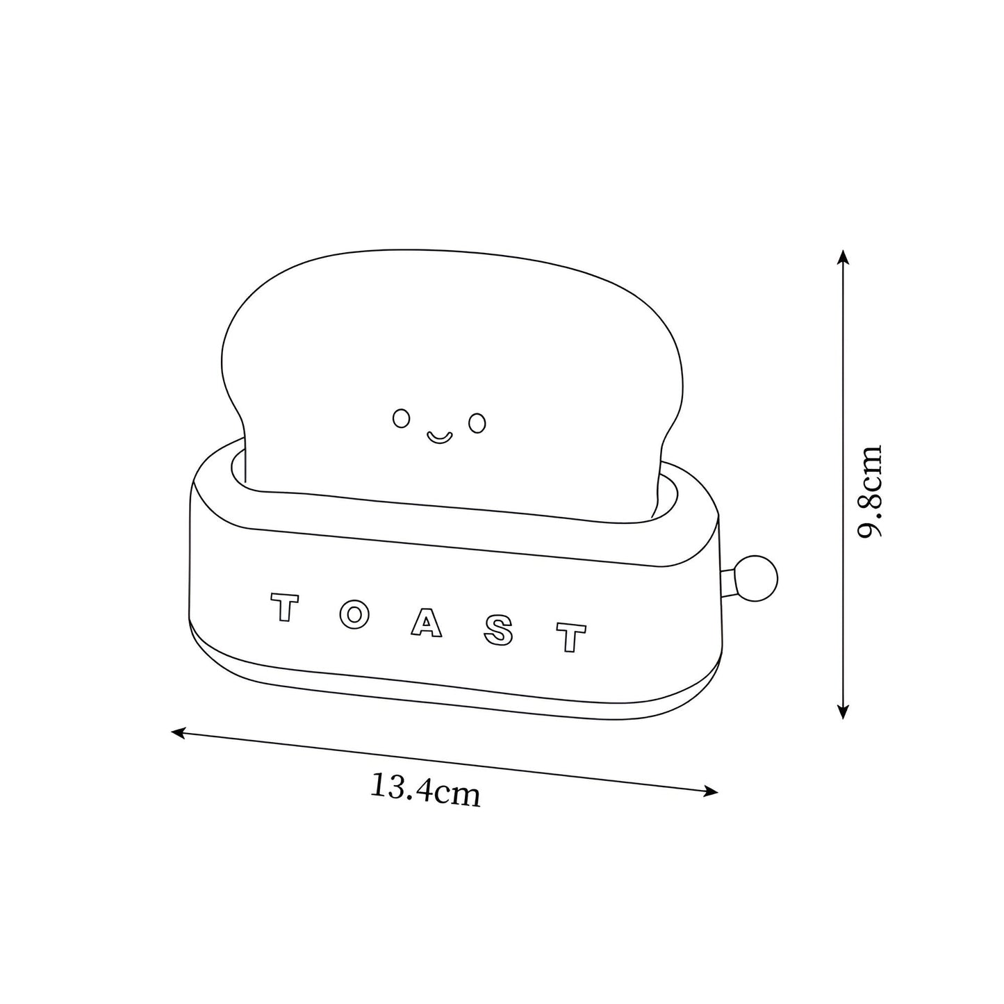 TinyToast Table Lamp – Portable Toaster-Shaped Night Light with Dimmable LED & USB Port