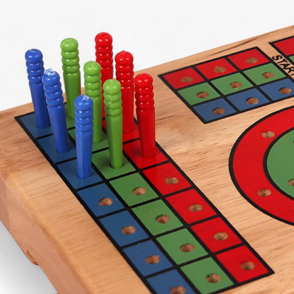 Oscar | Classic Wooden Cribbage Board Game – 3-Track with Pegs