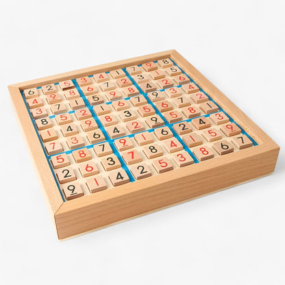Daan | Wooden Sudoku Board Game with Drawer – Classic Brain Teaser for All Ages