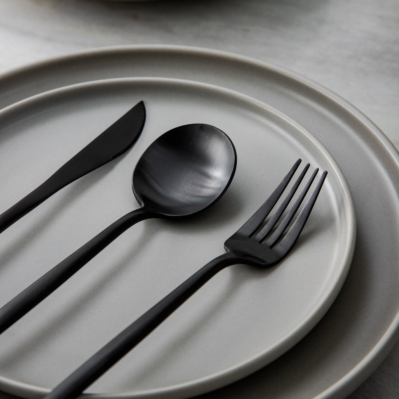 Minimalist Flatware Set – 20-Piece Titanium-Coated Stainless Steel Cutlery | Modern Matte Finish for Elegant Dining
