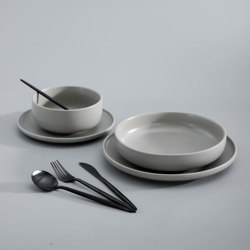 Minimalist Flatware Set – 20-Piece Titanium-Coated Stainless Steel Cutlery | Modern Matte Finish for Elegant Dining
