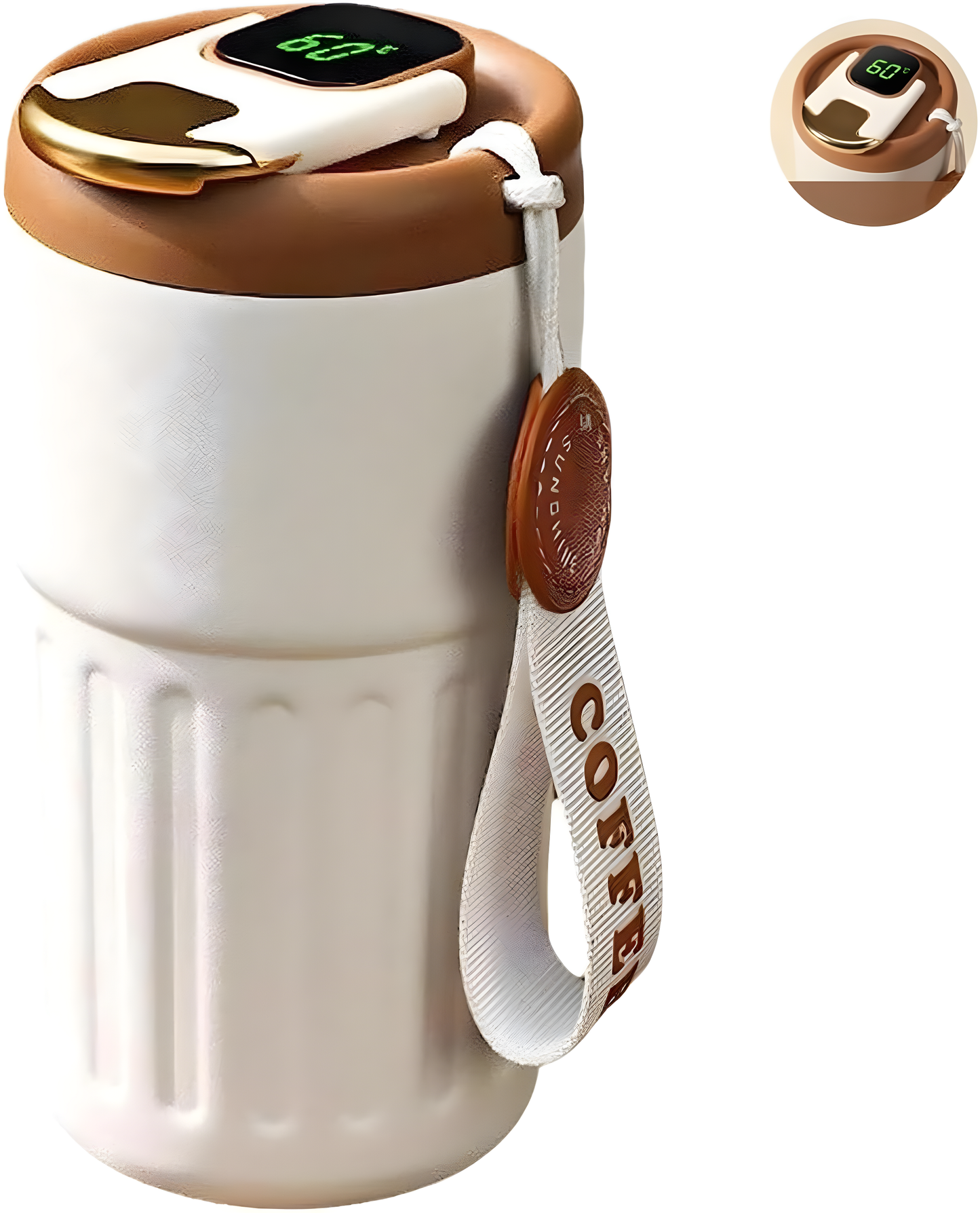 IsoCup Smart Stainless Steel Thermal Bottle with Digital Temperature Display – 450ml Insulated Travel Mug