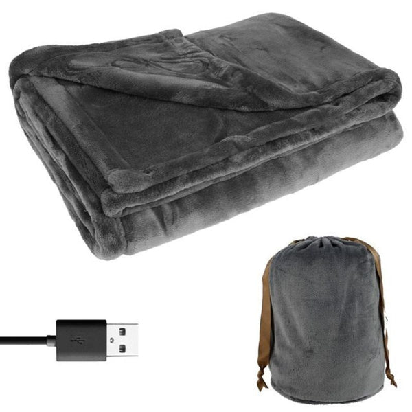 Cordless Electric Heated Blanket | USB Rechargeable Flannel Heating Throw