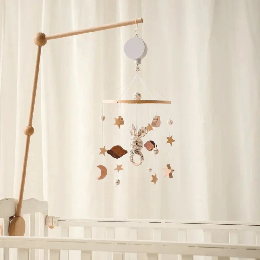 SkyWhirl –  Soothing Wooden Baby Mobile Without Battery | for Baby