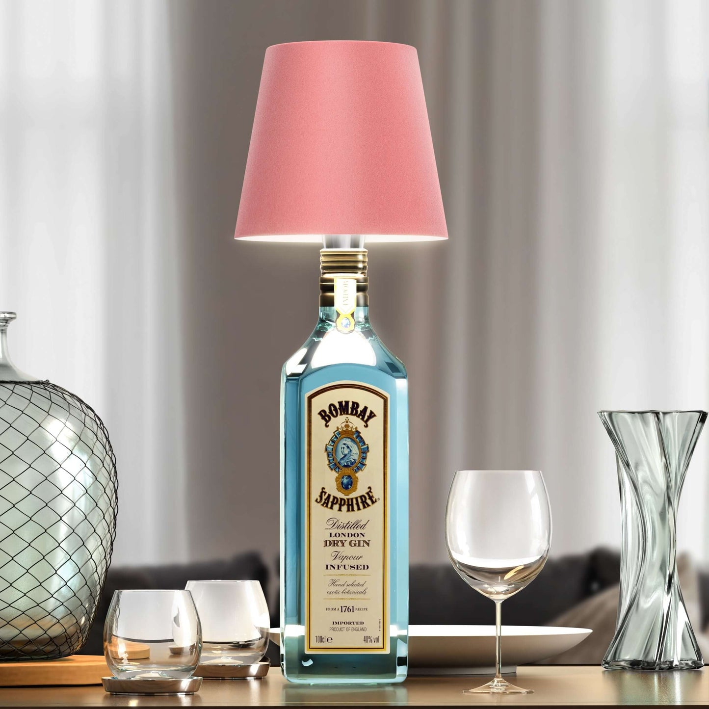 EcoGlow - Stylish LED Bottle Lamp for Sustainable Interior Design