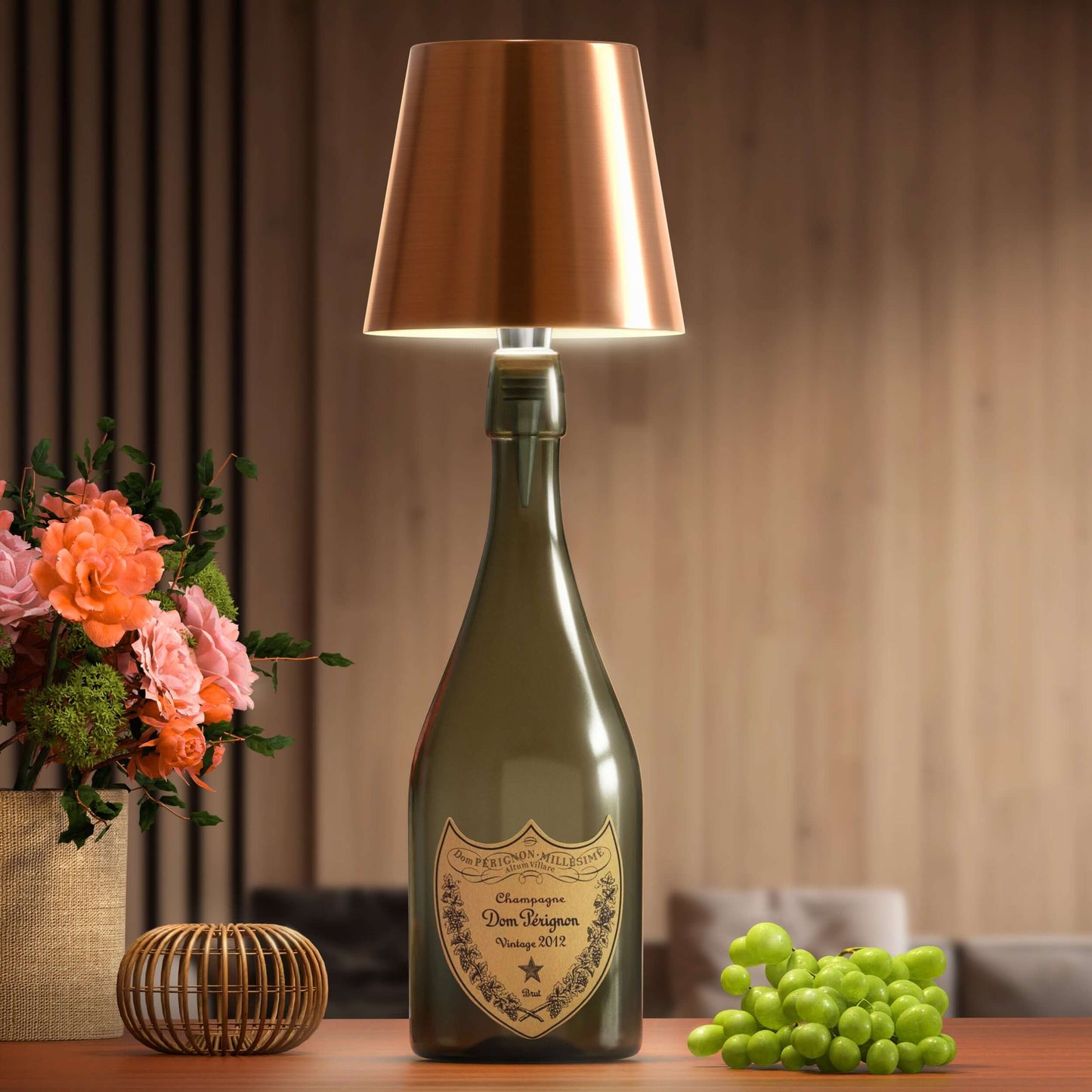 EcoGlow - Stylish LED Bottle Lamp for Sustainable Interior Design