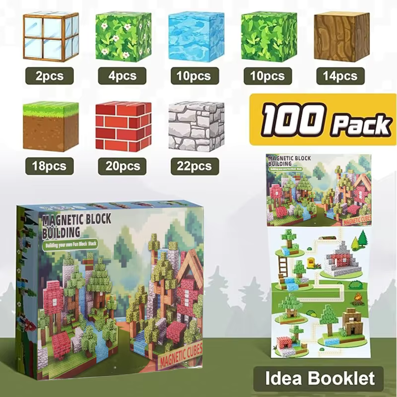 MagniCraft Magnetic Building Set – Creative 100-Piece Block Kit for Kids
