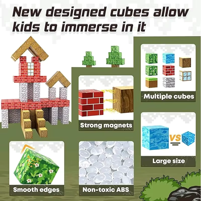 MagniCraft Magnetic Building Set – Creative 100-Piece Block Kit for Kids