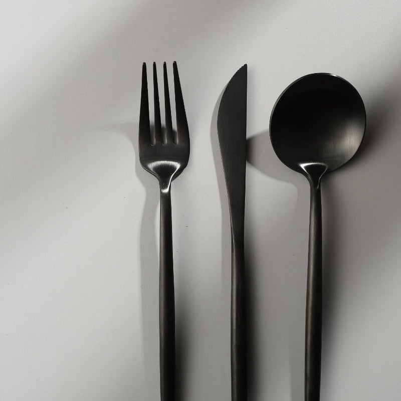 Minimalist Flatware Set – 20-Piece Titanium-Coated Stainless Steel Cutlery | Modern Matte Finish for Elegant Dining