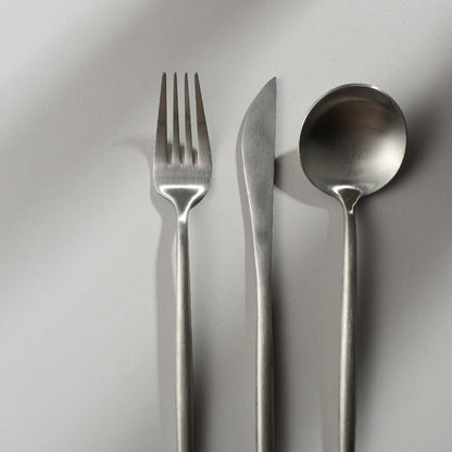 Minimalist Flatware Set – 20-Piece Titanium-Coated Stainless Steel Cutlery | Modern Matte Finish for Elegant Dining