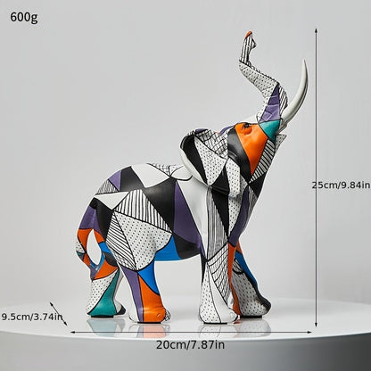 Mosaic Majesty Elephant Figurine – Handcrafted Artistic Elephant Sculpture for Home & Office Decor
