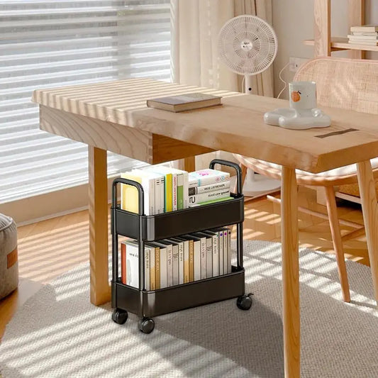 Dalton – Mobile Bookshelf Trolley with Wheels | Compact Book Storage & Organiser