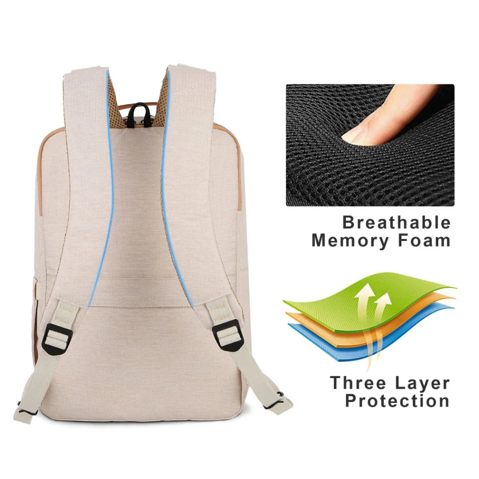 TechPort Laptop Backpack with USB Charging Port – Water-Resistant Design for 15.6-Inch Laptops
