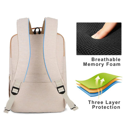 TechPort Laptop Backpack with USB Charging Port – Water-Resistant Design for 15.6-Inch Laptops