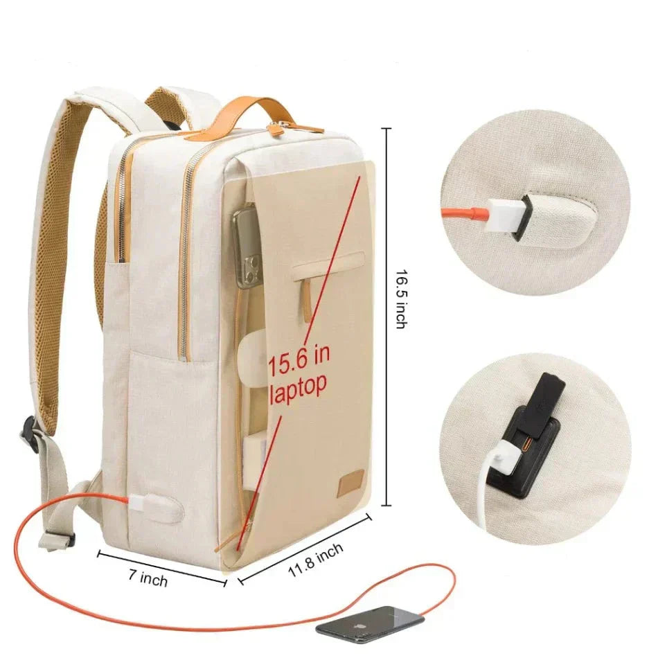 TechPort Laptop Backpack with USB Charging Port – Water-Resistant Design for 15.6-Inch Laptops