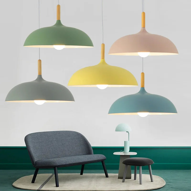 NordicOak Scandinavian Oak Ceiling Light – Modern LED Pendant Lamp