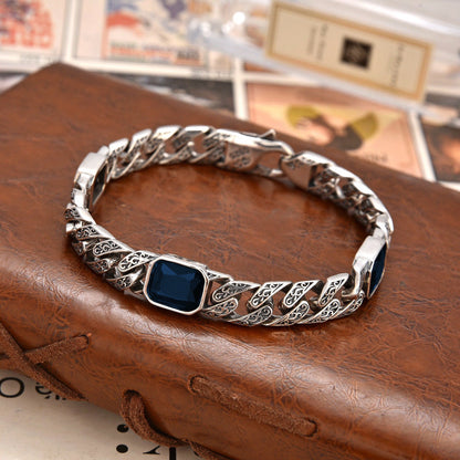 Totem Design Diamond Pattern Bracelet – Unisex Copper Chain with 9mm Width
