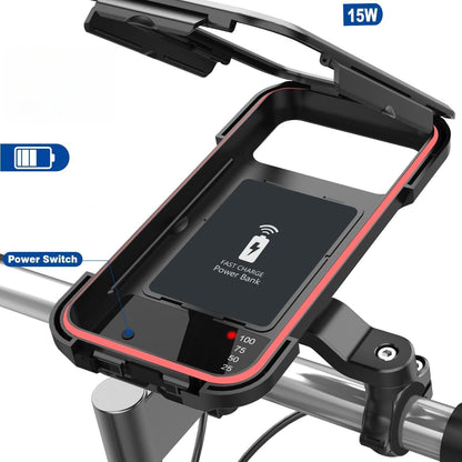 15W Power Bank Waterproof Bike Handlebar Phone Mount