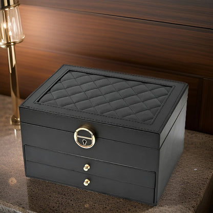 EleganceBox – Luxury Multi-Layer Jewellery Organiser in Premium PU Leather