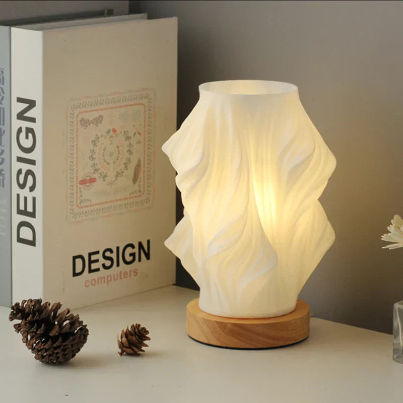 LunaSwirl | Luxury Modern Swirl LED Table Lamp – Elegant Ambient Lighting