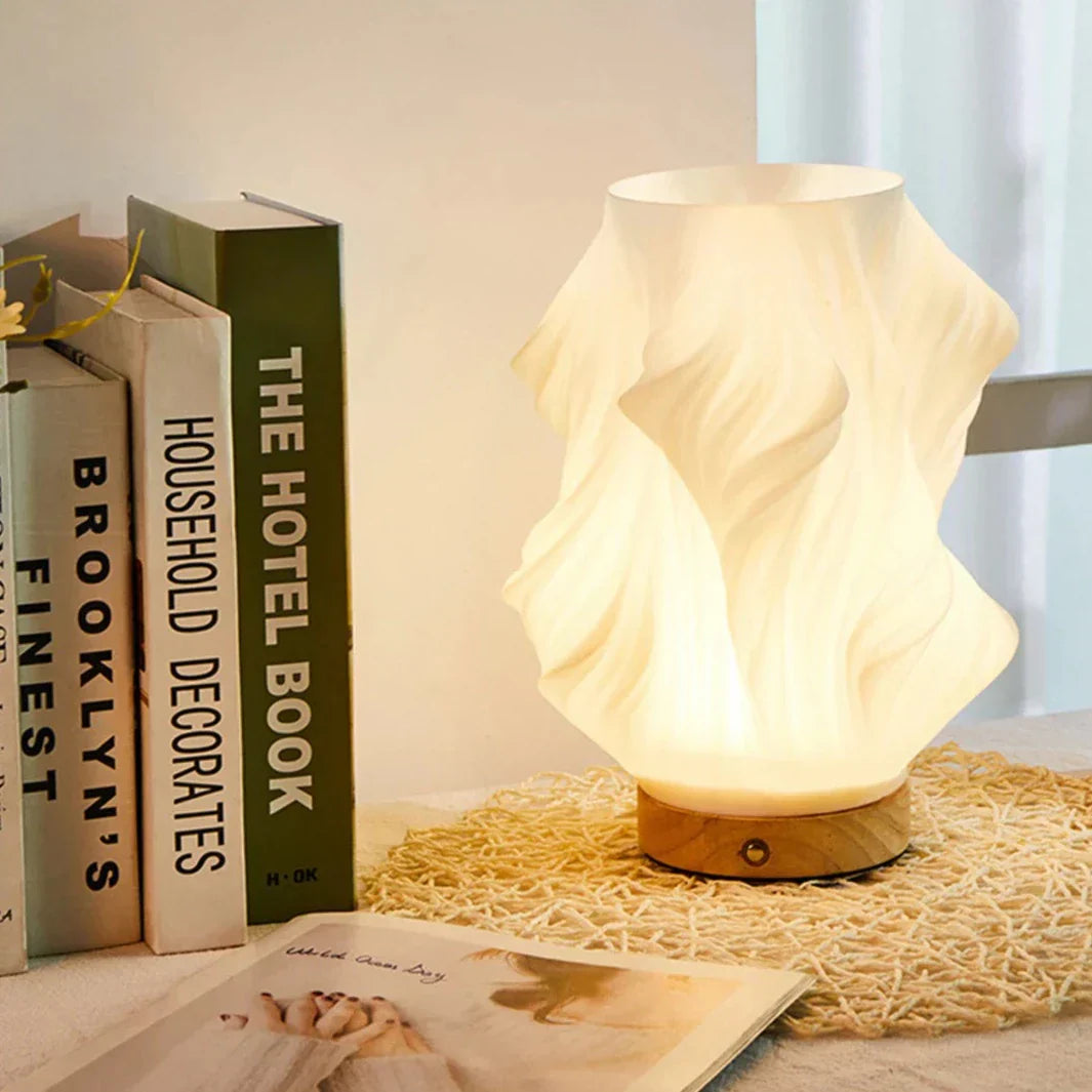 LunaSwirl | Luxury Modern Swirl LED Table Lamp – Elegant Ambient Lighting