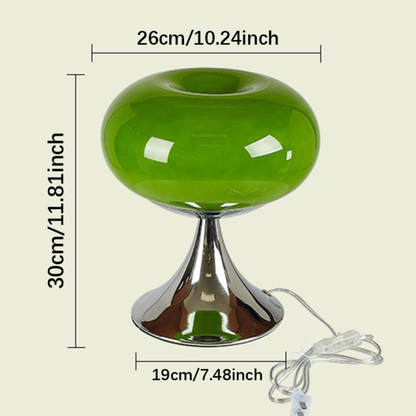 RetroGlow Table Lamp – Bauhaus Style Glass & Iron Lamp with Warm Light | E27 | 90–260V