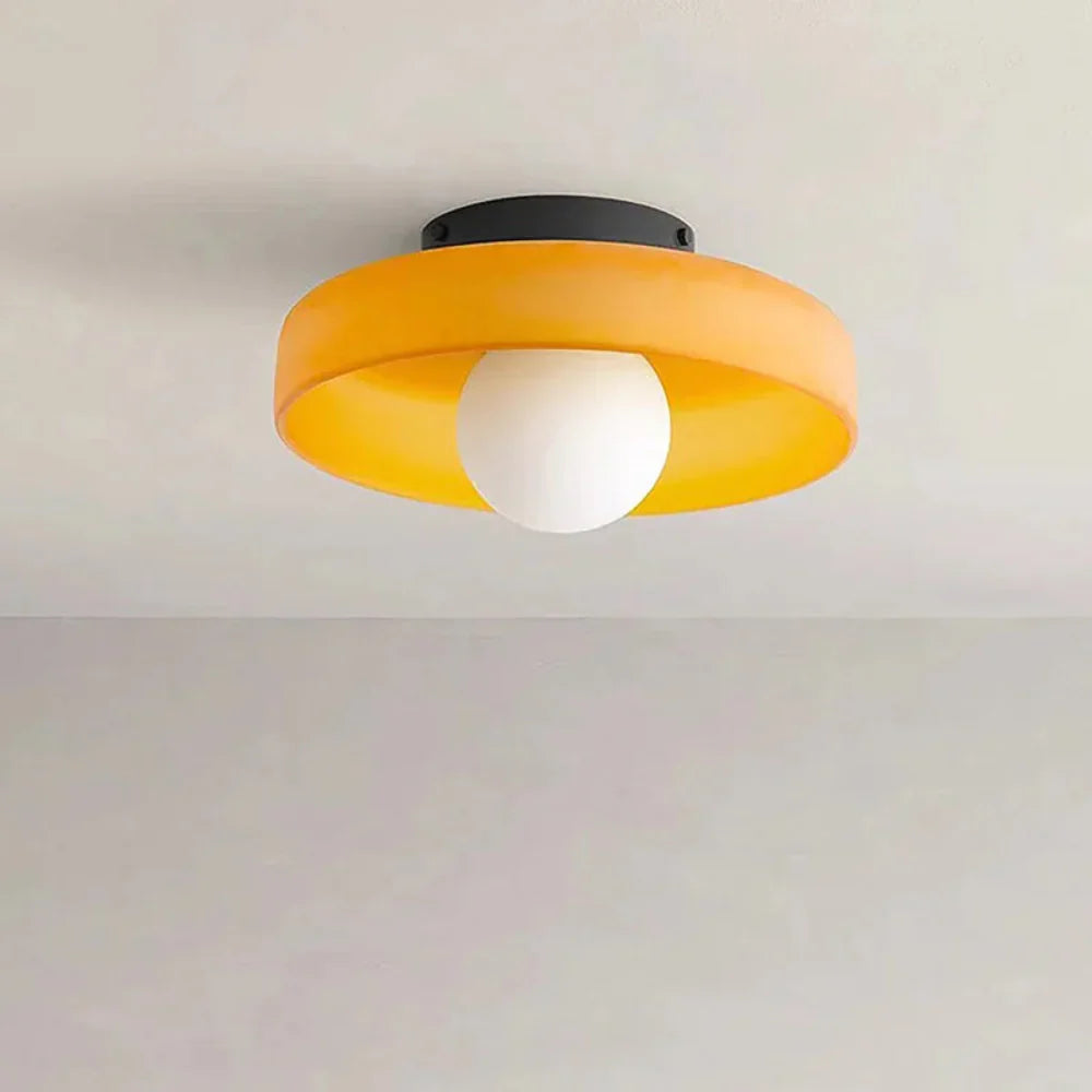 PureGlow Minimalist Glass Ceiling Light – Scandinavian Flush Mount Fixture