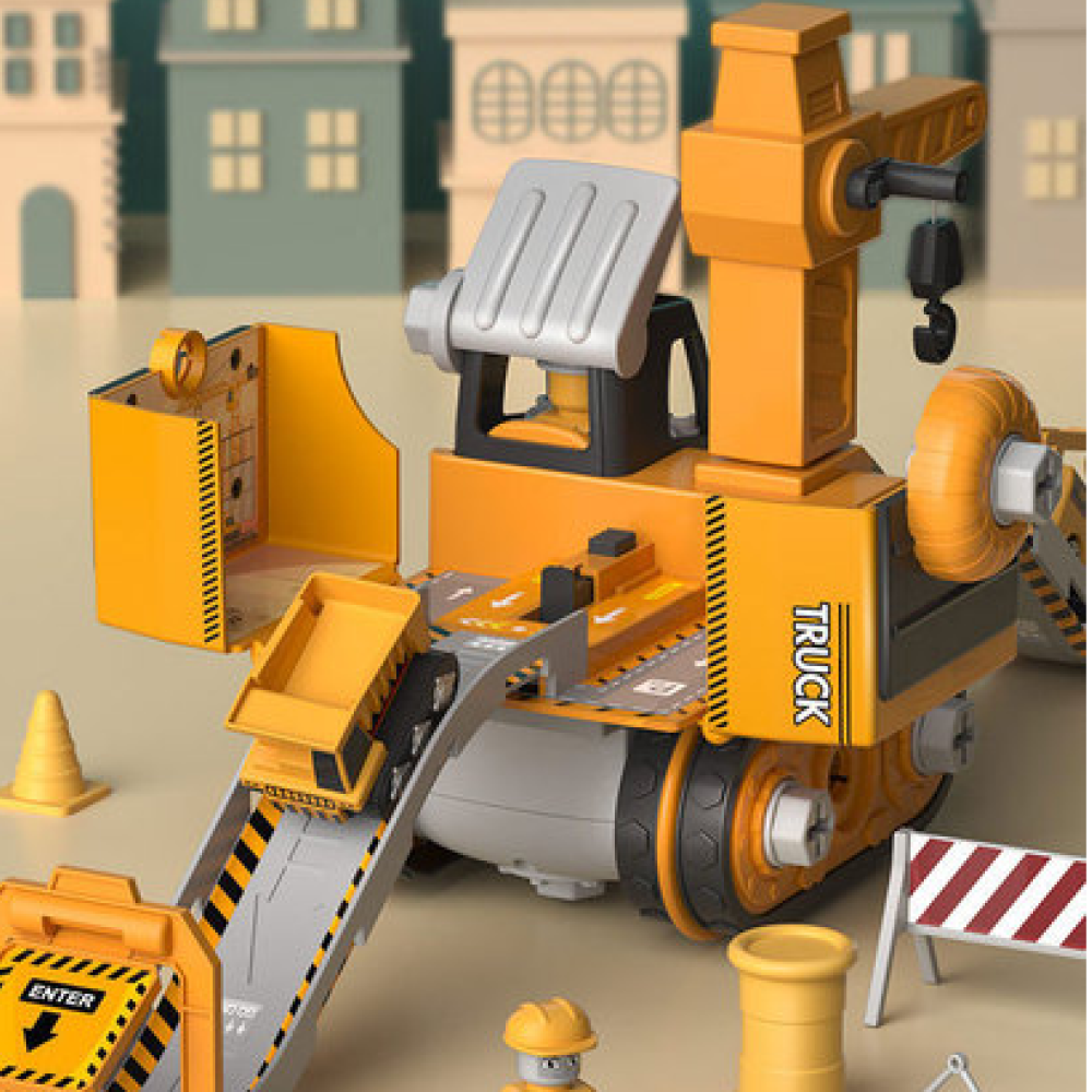 LittleBuilder – Construction Truck, Excavator & Crane Playset for Kids