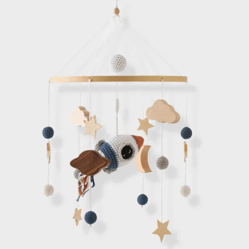 SkyWhirl –  Soothing Wooden Baby Mobile Without Battery | for Baby