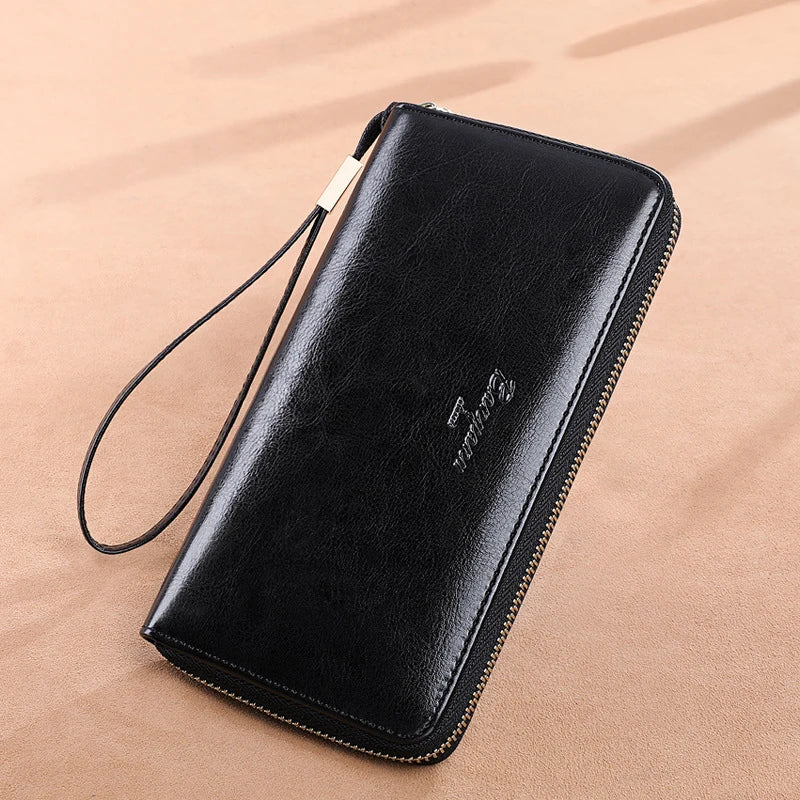 Naya RFID Leather Travel Wallet – Phone Pouch Clutch with Passport & Card Holder