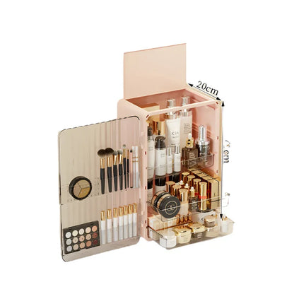 Luxo Luxury Makeup Storage Box – Dust-Proof Cosmetic Organiser with Magnetic Door