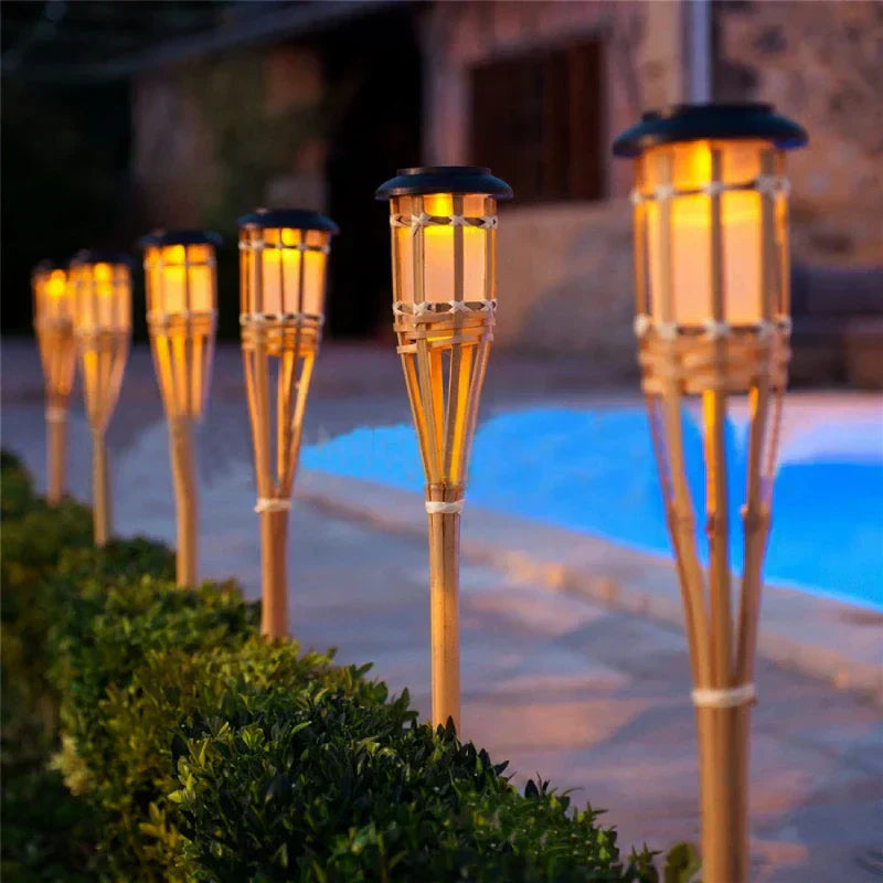5-Piece Solar Torch Light Set – Flame Effect LED Garden Lights | Solar Powered & Weatherproof Outdoor Lighting