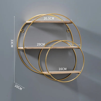 NordicWave Double Circle Wall Shelf – Scandinavian Floating Shelf for Home Décor & Storage
