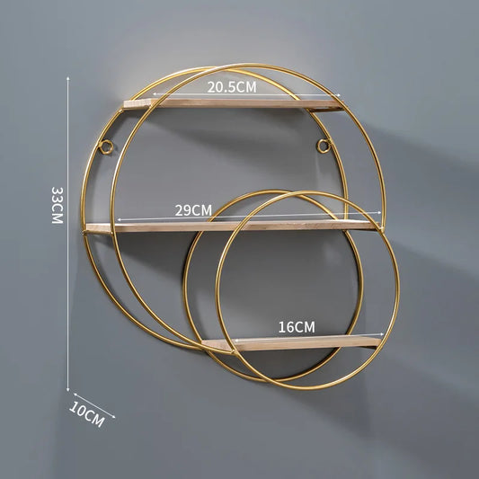 NordicWave Double Circle Wall Shelf – Scandinavian Floating Shelf for Home Décor & Storage