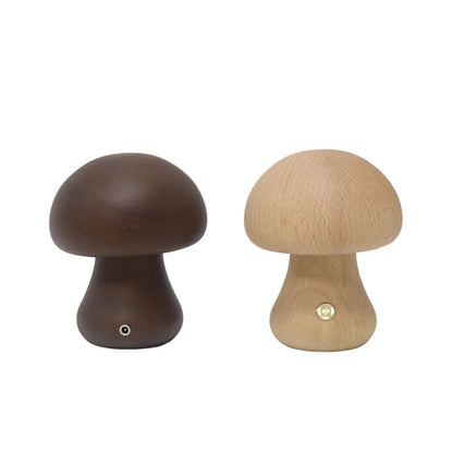 MushLume | Wooden Mushroom Night Light with Touch Control