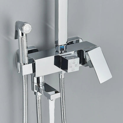 HydraLux Brass Rain Shower Set – 4-in-1 Adjustable Mixer with Luxury Chrome Finish