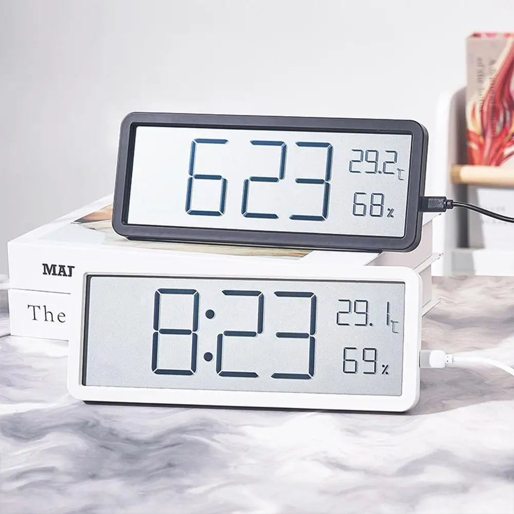 TimeVibe Large LED Digital Wall Clock with Temperature & Humidity Display