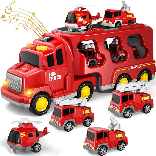 Double-Decker Toy Truck with Mini Cars & Music