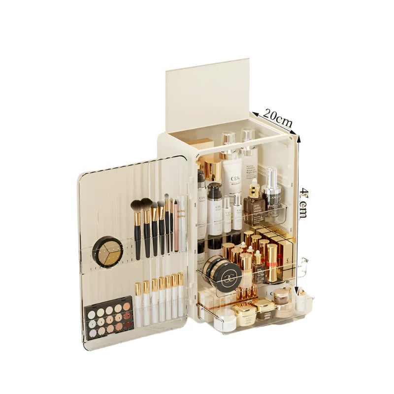 Luxo Luxury Makeup Storage Box – Dust-Proof Cosmetic Organiser with Magnetic Door