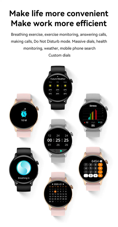 Smart Gold Women’s Smartwatch – Elegant Stainless Steel Design with Activity Tracking & Notifications