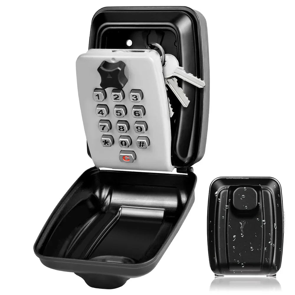 Waterproof Wall-Mounted Key Safe Box – Outdoor Lockable Key Storage with Combination Code