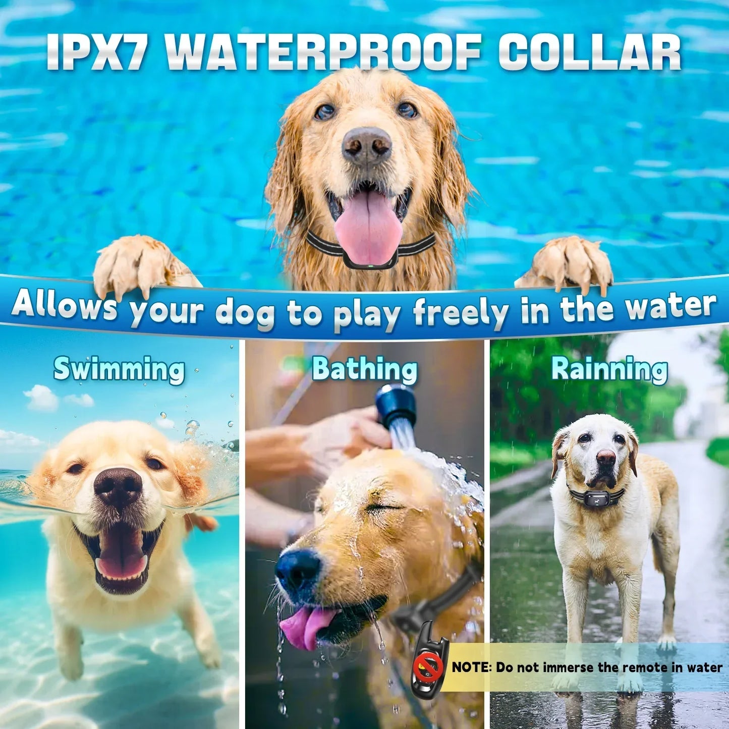 Dog Training Collar with Remote – Shock Lock, Sound & Vibration Modes, Waterproof, 1600ft Range