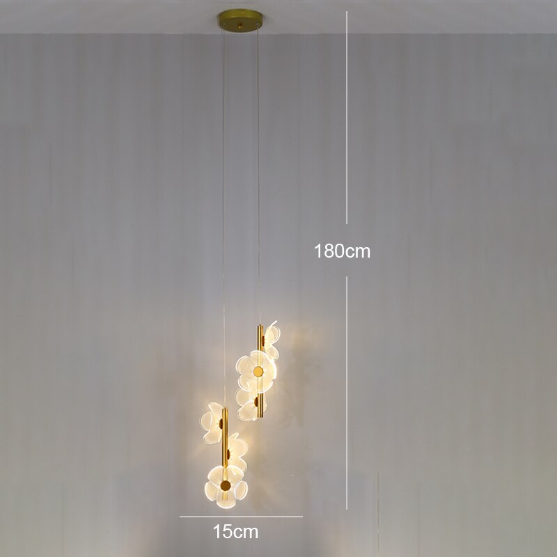 ChicFloret – Luxury Acrylic Flower LED Pendant Light | Elegant Hanging Lamp for Living Room & Bedroom Décor