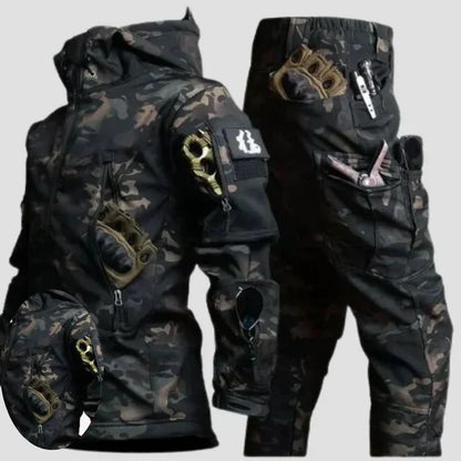 Men's Tactical Outdoor Clothing Set – Waterproof Military Jacket & Trousers for Cold Weather