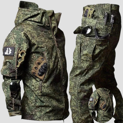 Men's Tactical Outdoor Clothing Set – Waterproof Military Jacket & Trousers for Cold Weather