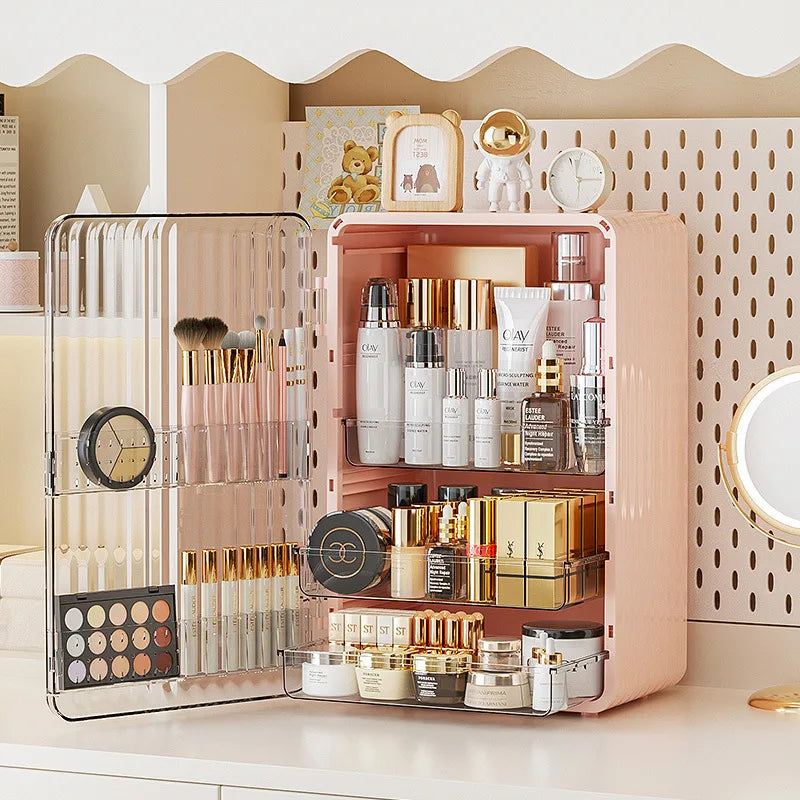Luxo Luxury Makeup Storage Box – Dust-Proof Cosmetic Organiser with Magnetic Door