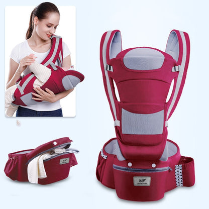 3-in-1 Ergonomic Baby Carrier with Storage Pouch – Soft Cotton Newborn to Toddler Carrier