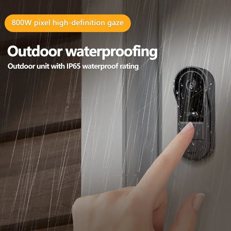 Wireless Video Doorbell with Intercom & Night HD Vision – 4.3” IPS Display, Waterproof